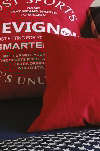 Federa in cotone 57 fili/cm² Just Sport - Rosso