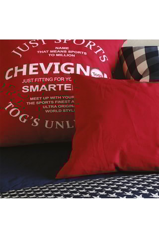 2 taies d'oreiller en coton 57 fils/cm² Just Sports - Rouge