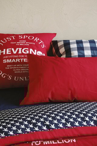 2 taies d'oreiller en coton 57 fils/cm² Just Sports - Rouge