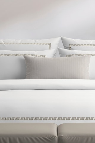 2 federe in raso di cotone 80 fili/cm² Maison royale - Bianco e grigio scuro