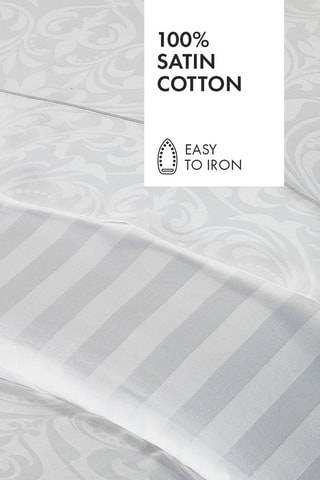 Parure copripiumino in raso di cotone tessuto jacquard 120 fili/cm² Victorian - Bianco