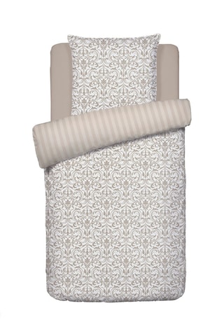 Parure copripiumino in raso di cotone 80 fili/cm² Victorian - Taupe