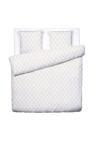 Parure copripiumino in raso di cotone 80 fili/cm² Vibrance végétale - Bianco