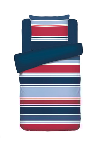 Parure copripiumino in raso di cotone 80 fili/cm² A l’infini - Blu scuro