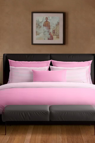 Parure copripiumino in raso di cotone 80 fili/cm² Horizon - Rosa