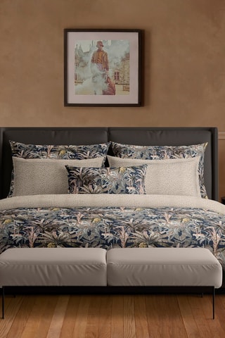 Parure copripiumino in raso di cotone 80 fili/cm² Sauvage  - Blu scuro