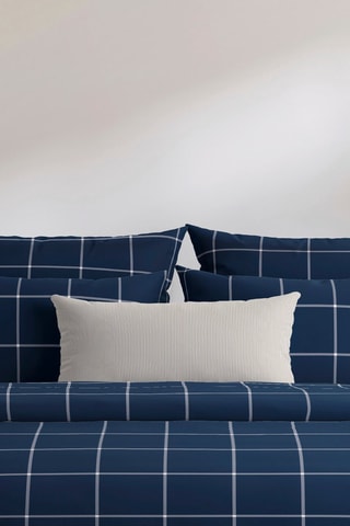 Parure copripiumino in raso di cotone 80 fili/cm² Arthur - Blu scuro