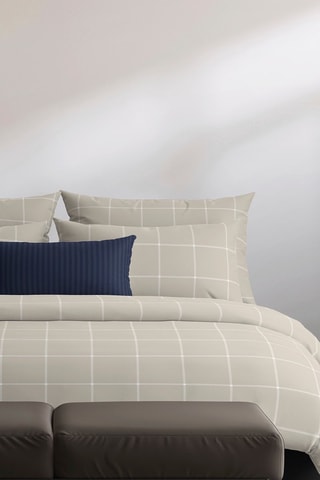 Parure copripiumino in raso di cotone 80 fili/cm² Arthur - Taupe