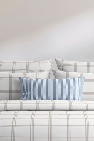 Parure copripiumino in raso di cotone 80 fili/cm² Aaron - Taupe