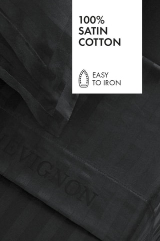 Lenzuolo sopra in raso di cotone 80 fili/cm² Dobby - Nero