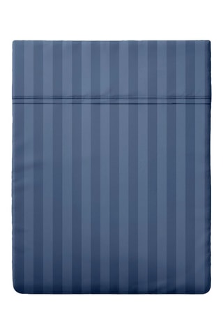 Lenzuolo sopra in raso di cotone 80 fili/cm² Dobby - Blu