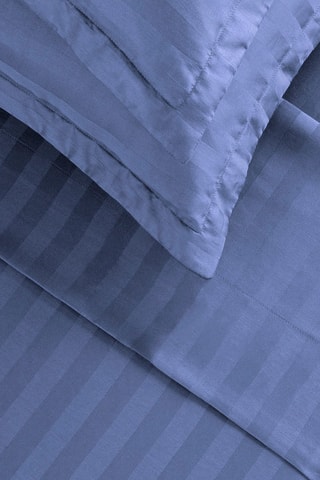 Lenzuolo sopra in raso di cotone 80 fili/cm² Dobby - Blu