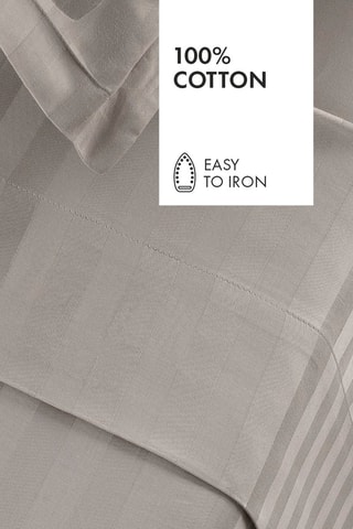 Lenzuolo sopra in raso di cotone 80 fili/cm² Dobby - Taupe