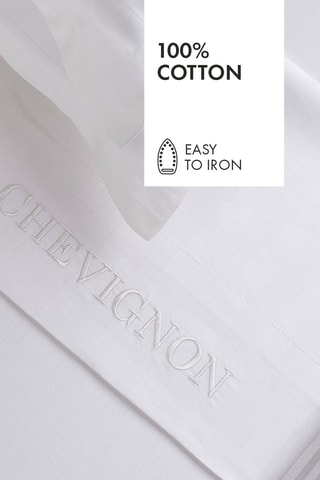 Lenzuolo sopra in cotone 80 fili/cm² Dobby - Bianco