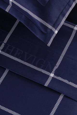 Lenzuolo sopra in raso di cotone 80 fili/cm² Arthur - Blu scuro