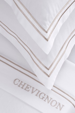 Parure copripiumino in raso di cotone 80 fili/cm² Saint-Tropez - Bianco e taupe