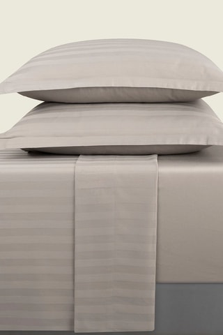 Parure lenzuola in raso di cotone 80 fili/cm² Dobby - Taupe