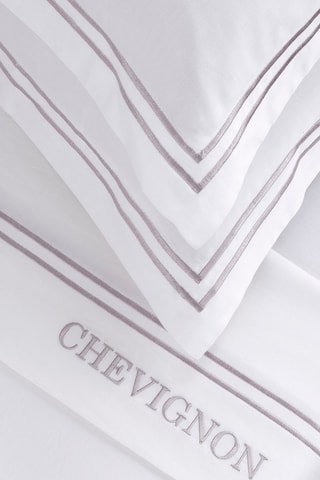 Parure lenzuola in raso di cotone 80 fili/cm² Bastia - Bianco e grigio