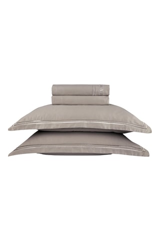 Parure lenzuola in raso di cotone 80 fili/cm² Bastia - Taupe