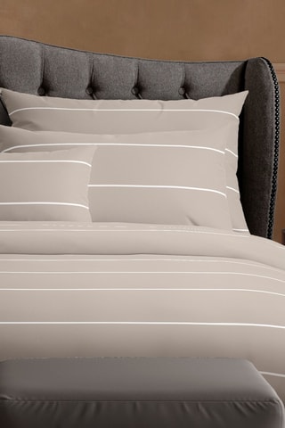 Parure copripiumino in raso di cotone 80 fili/cm² Charles - Taupe