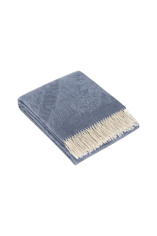 Plaid in lana e cashmere Monstera - 130 x 180 cm -
Blu