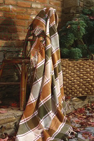 Plaid - Marrone e kaki - 130 x 180 cm