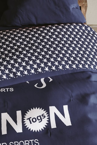 Piumino con stampa Just Sports in cotone 82 fili/cm² - Blu e bianco - 140 x 200 cm