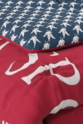 Piumino con stampa Just Sports in cotone 82 fili/cm² - Rosso e blu - 140 x 200 cm