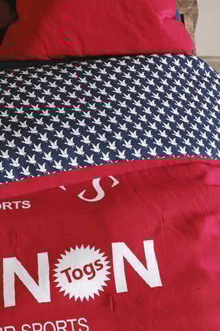 Piumino con stampa Just Sports in cotone 82 fili/cm² - Rosso e blu - 140 x 200 cm