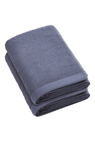 2 teli doccia - Blu-grigio - 70 x 140 cm