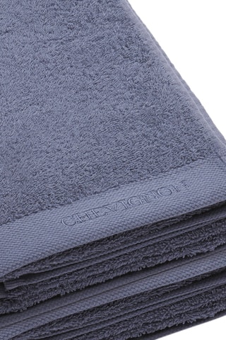 2 teli doccia - Blu-grigio - 70 x 140 cm