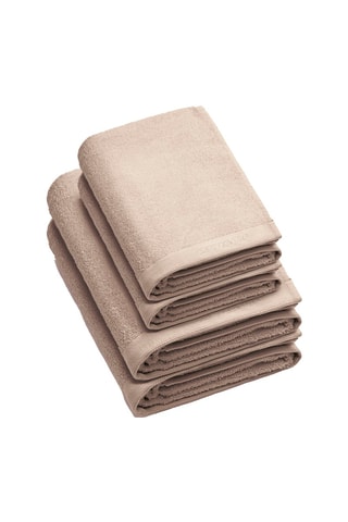 2 asciugamani e 2 teli bagno - Taupe - 50 x 100 / 70 x 140 cm