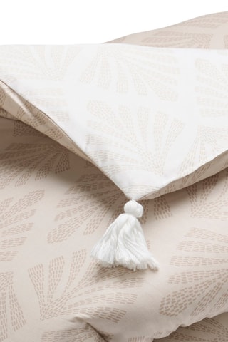 Trapunta in raso di cotone 80 fili/cm² Vibrance vegetale - Taupe e bianco