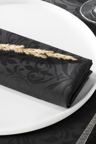 4 toalhas de tecido Jacquard Victorian - Cinzento-escuro - 50 x 50 cm