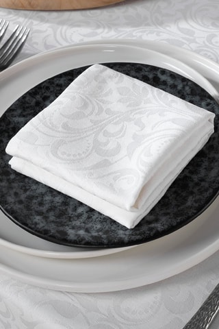 4 toalhas de tecido Jacquard Victorian - Branco - 50 x 50 cm