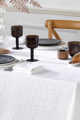 4 toalhas de tecido Jacquard Victorian - Branco - 50 x 50 cm