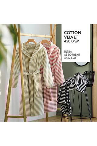 Accappatoio in velluto con cappuccio Cuba - 
Verde