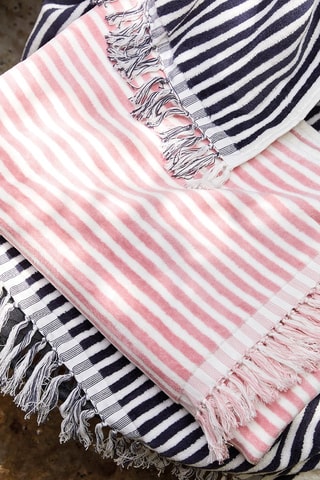Telo mare a righe Cuba - Rosa - 90 x 180 cm