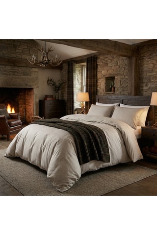 2 federe in raso di cotone Elégance brisée - 80 fili/cm² - Taupe