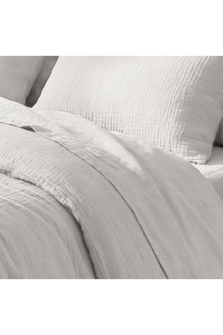 Parure copripiumino in garza di cotone Uni - 85 fili/cm² - Bianco