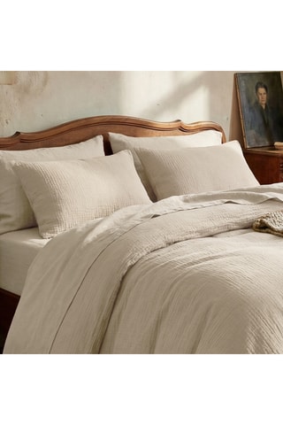 2 federe in garza di cotone Uni - 85 fili/cm² - Taupe