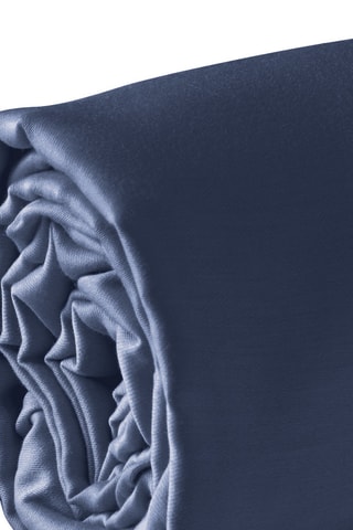 Lenzuolo sotto in raso di cotone Uni - 80 fili/cm² - Blu scuro
