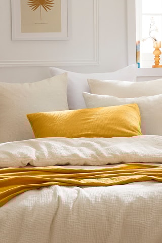 Parure copripiumino in garza di cotone Uni - 85 fili/cm² - Beige