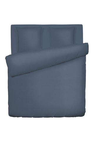 Parure copripiumino in garza di cotone Uni - 85 fili/cm² - Blu