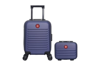 Valise cabine low cost (XS) et vanity Wil - 30/46 cm - Bleu