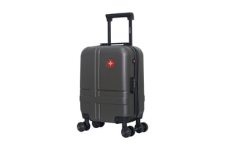 Valise cabine low cost (XS) Uster - 46 cm  - Noir, rouge, argenté et gris