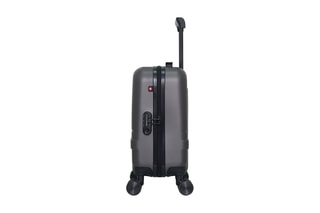 Valise cabine low cost (XS) Uster - 46 cm  - Noir, rouge, argenté et gris