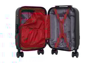 Valise cabine low cost (XS) Uster - 46 cm  - Noir, rouge, argenté et gris