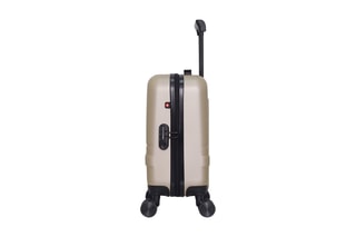 Valise cabine low cost (XS) Uster - 46 cm  - Noir, beige, rouge et argenté