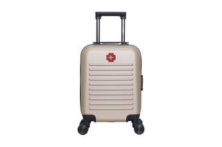 Valise cabine low cost (XS) Wil - 46 cm  - Noir, beige, rouge et argenté